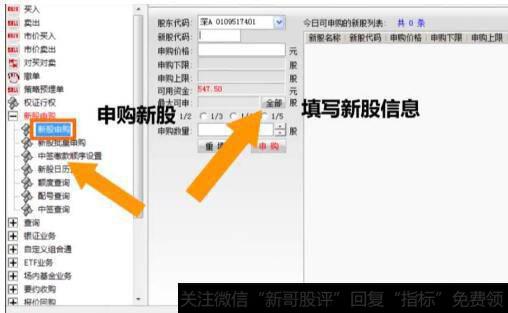 在软件中正确填写新股信息